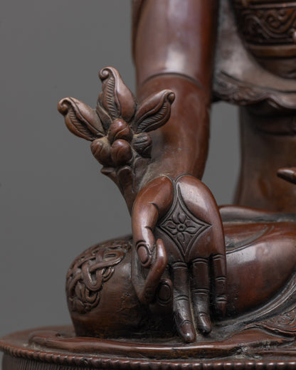 Oxidized Medicine Buddha Statue | Healing Bhaisajyaguru Sculpture