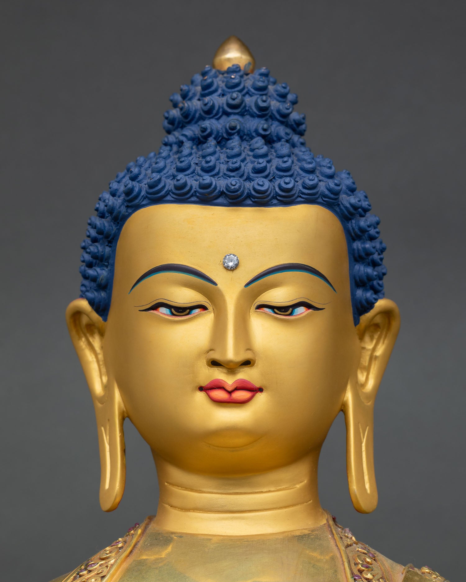 Medicine Buddha Statue | 24K Gold Fire-Gilded Copper Art