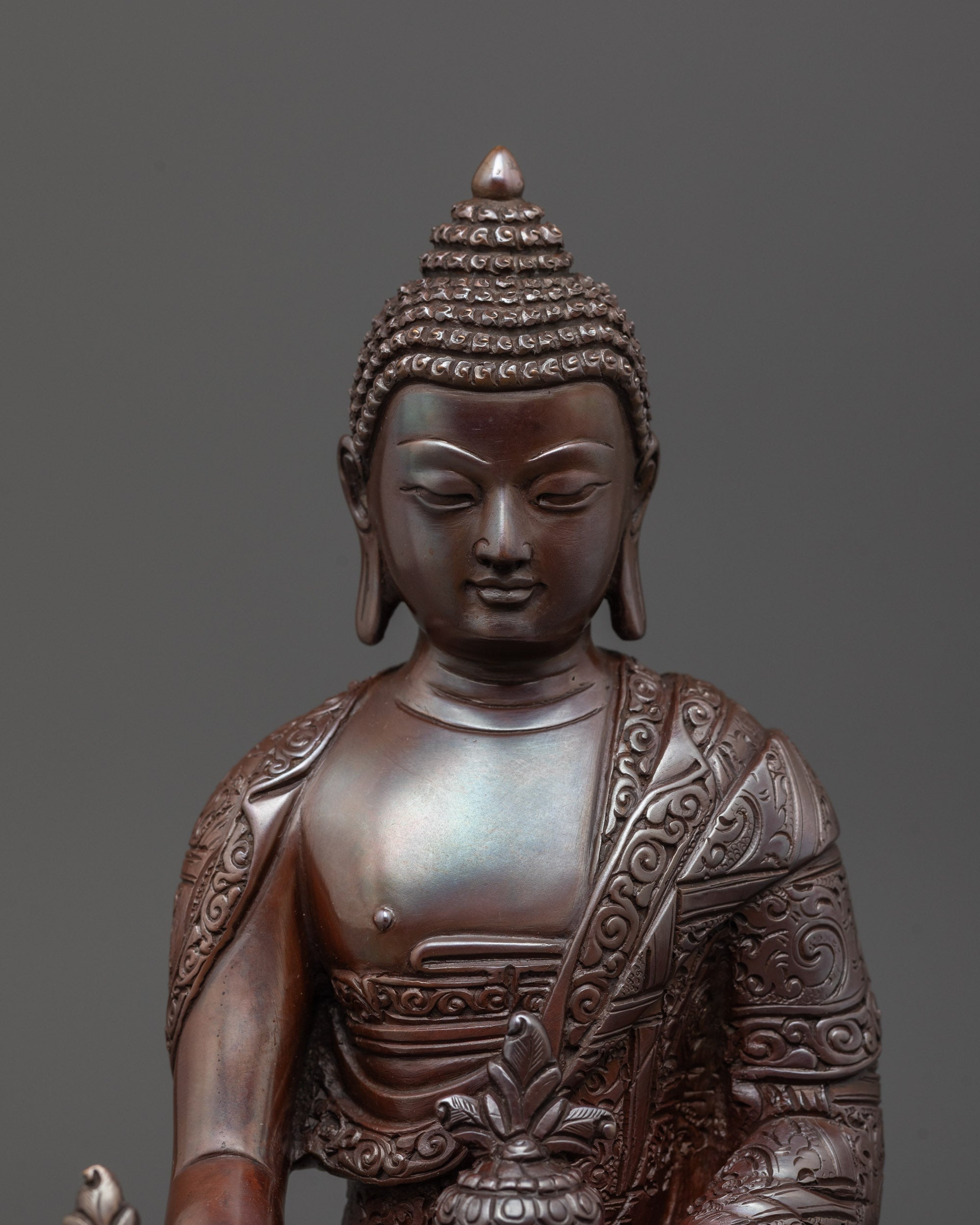 Oxidized Three Buddha Set | Shakyamuni, Amitabha & Medicine Statues
