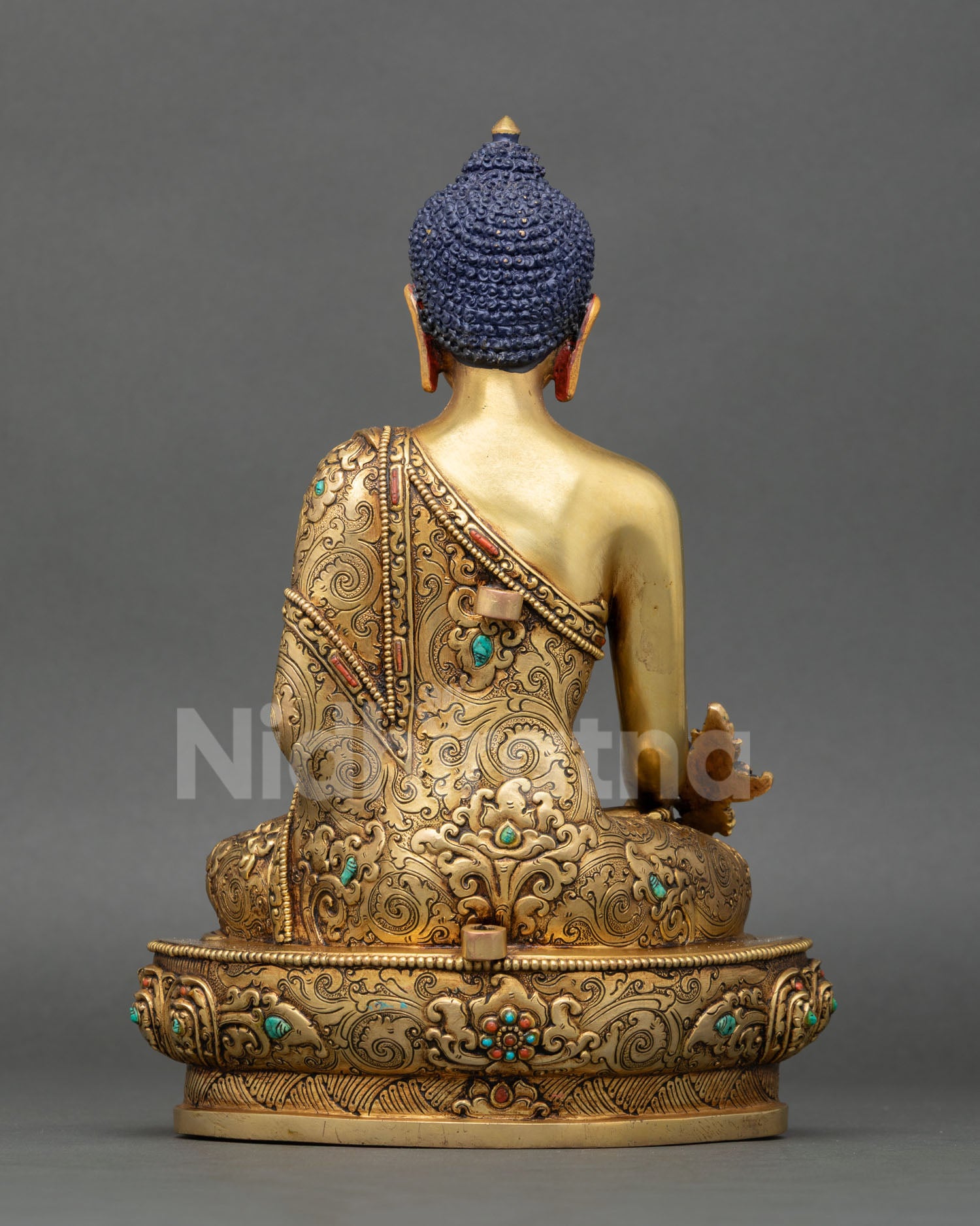 Medicine Buddha Sculpture | Gold Fire-Gilded Artwork