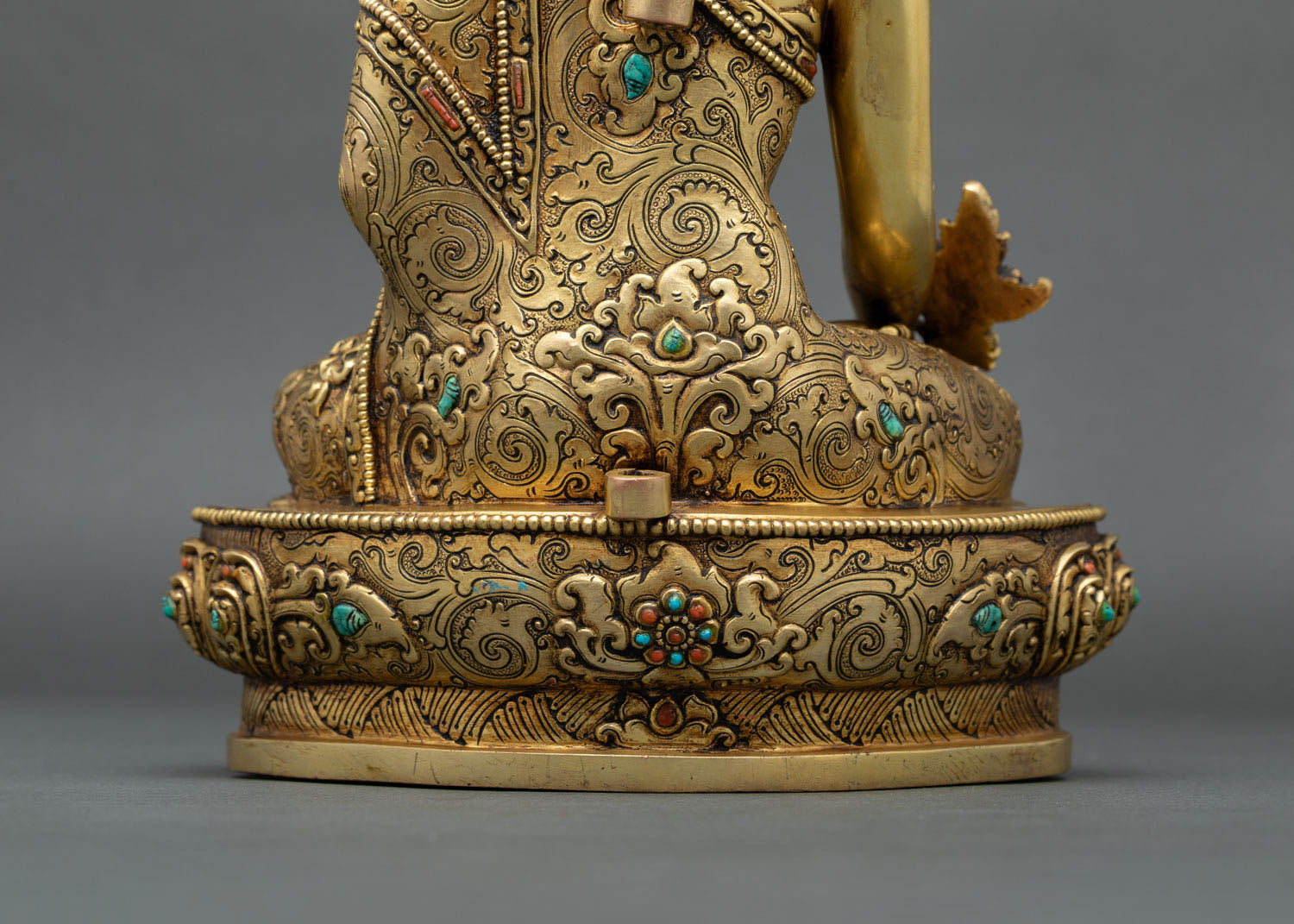Medicine Buddha Sculpture | Gold Fire-Gilded Artwork