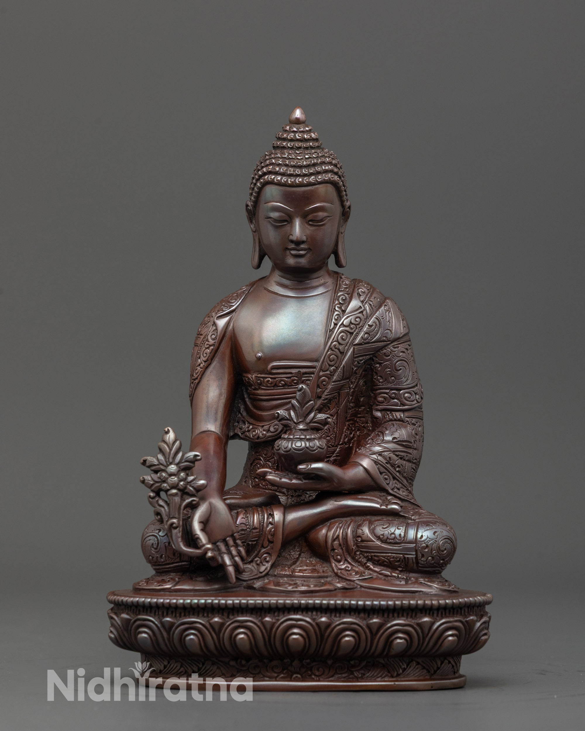 Oxidized Three Buddha Set | Shakyamuni, Amitabha & Medicine Statues