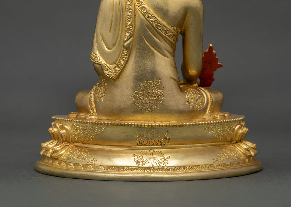 Medicine Buddha Statue – Gold Gilded Copper Sculpture from Nepal