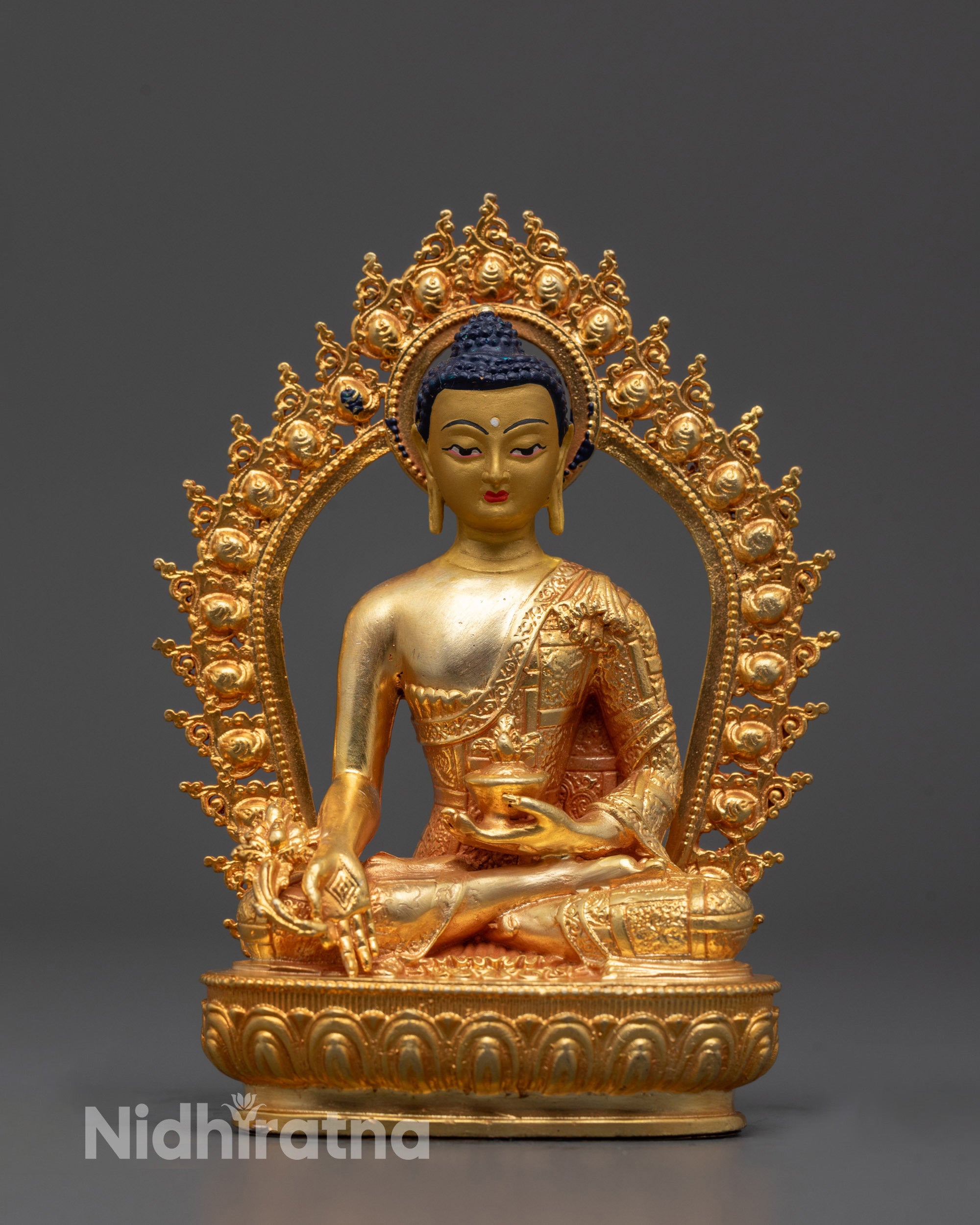 Medicine Buddha Sculpture | Machine-Made with 24k Gold Finish