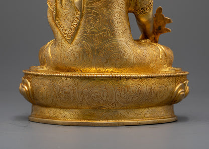 Nepalese Medicine Buddha Statue | Lost-Wax Copper Art