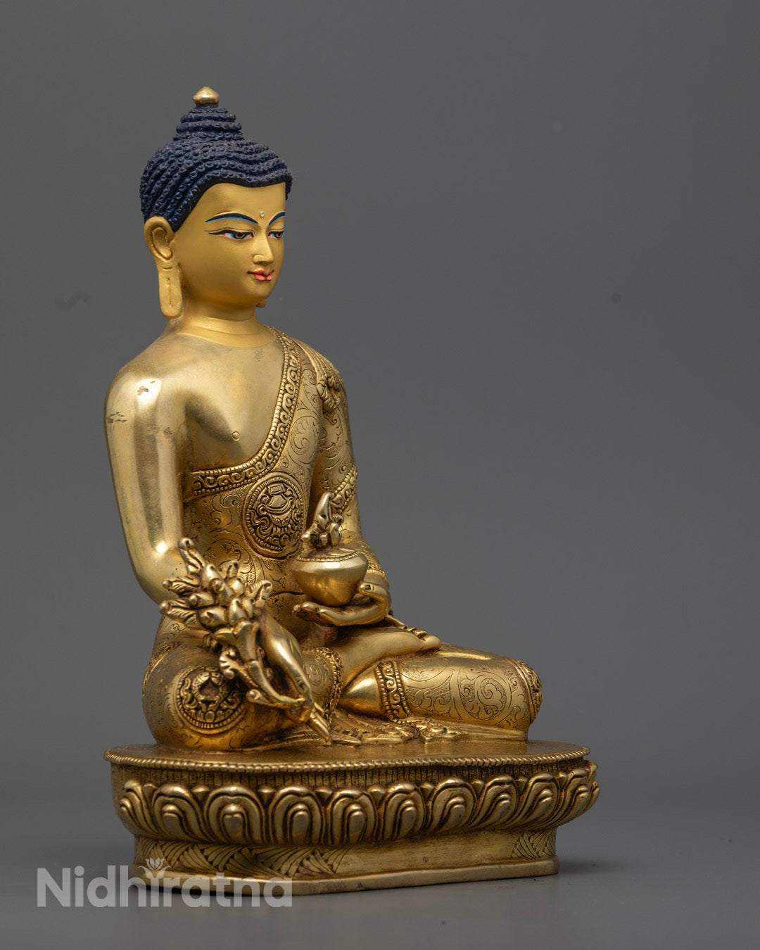 Medicine Buddha Sculpture – Hand-Carved Himalayan Deity for Spiritual Healing