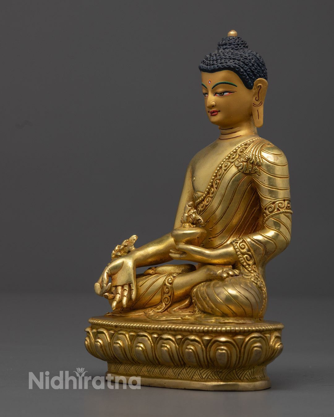 Medicine Buddha Statue Featuring Hollow Section for Mantras and Sacred Offering