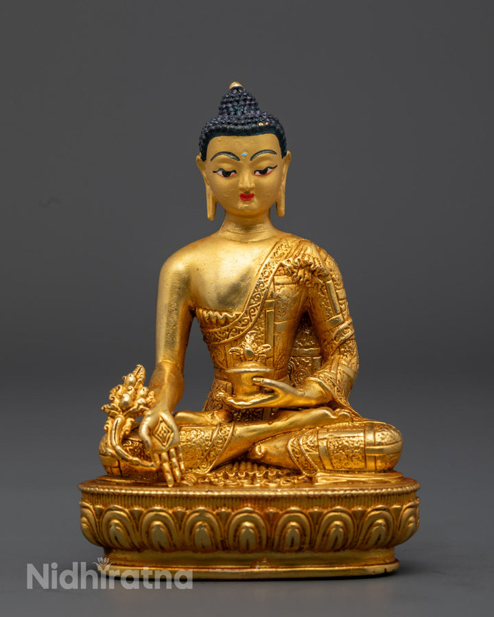 Medicine Buddha Statue for Healing | Well-Being – Copper | Gold