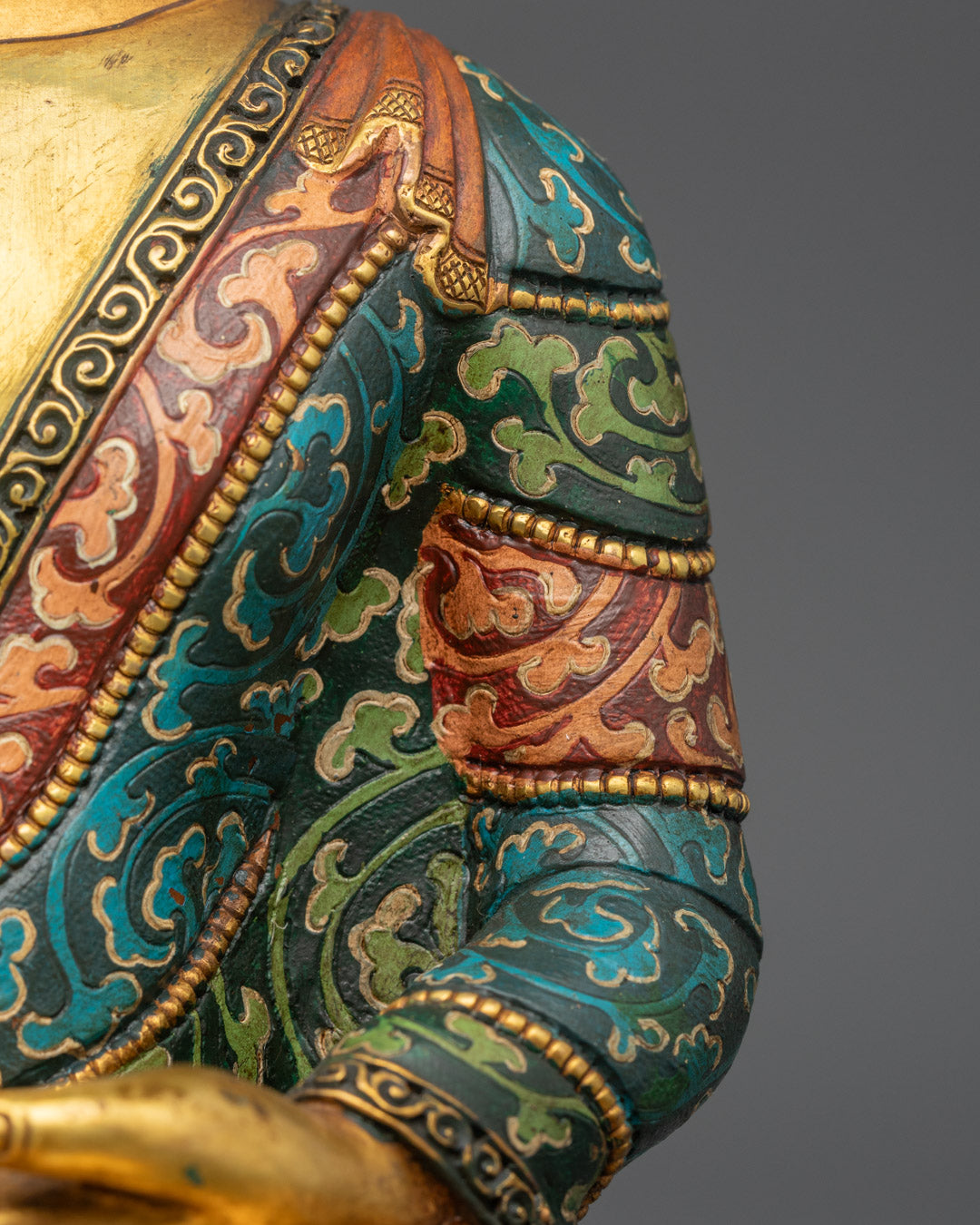 Sacred Yellow Shakyamuni Buddha Statue | Traditional Artwork