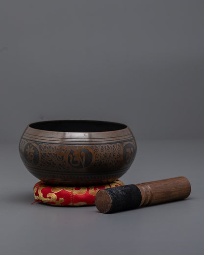 Hand-carved Tibetan Singing Bowl