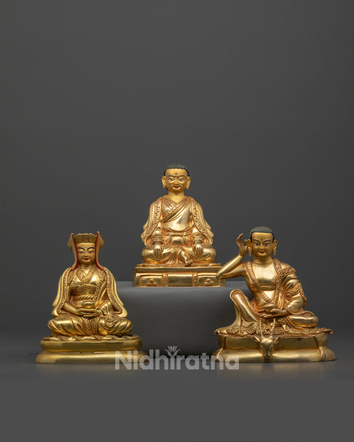 Milarepa, Gampopa, Marpa Statue Set | Tibetan Masters Trilogy