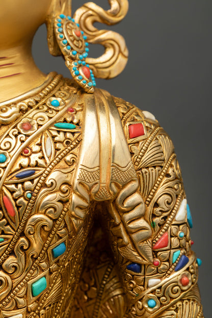Mitrugpa Statue | 24K Gold Fire-Gilded Copper Artwork