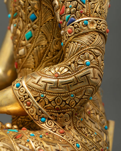 Mitrugpa Statue | 24K Gold Fire-Gilded Copper Artwork