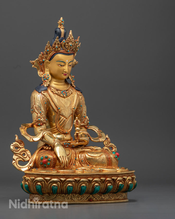 Gold-Gilded Mitrugpa Statue | Traditional Tibetan Art