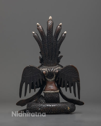 Female Serpent Naga Kanya Statue | Oxidized Copper Statue