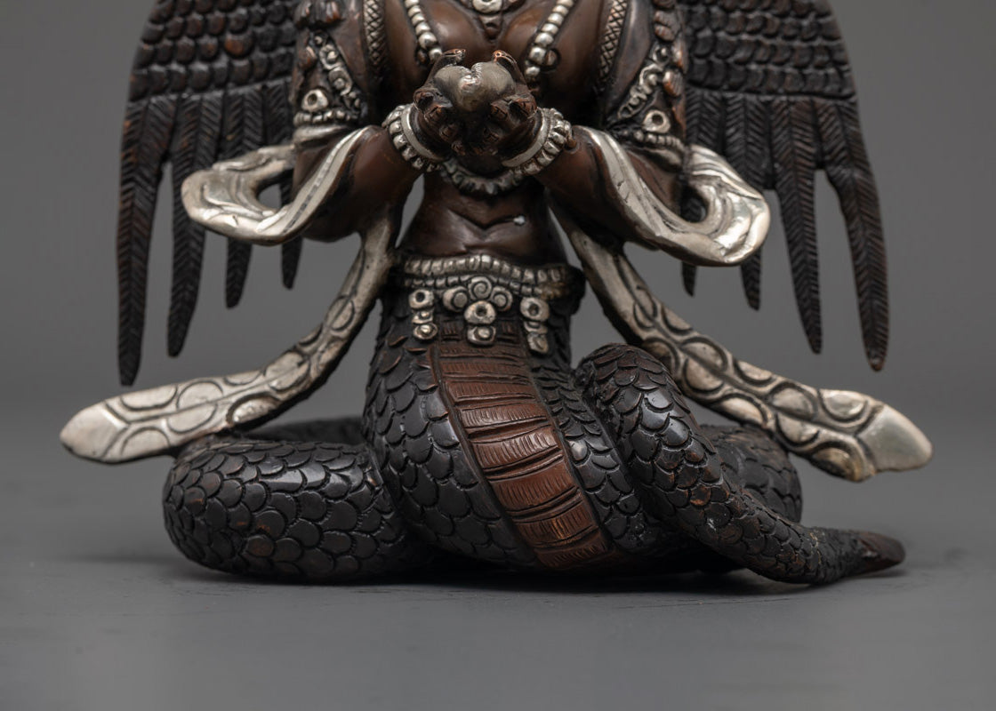 Female Serpent Naga Kanya Statue | Oxidized Copper Statue