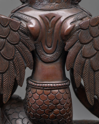 Oxidized Naga Kanya Statue | Handmade Serpent Goddess Sculpture