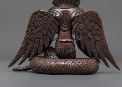 Oxidized Naga Kanya Statue | Handmade Serpent Goddess Sculpture