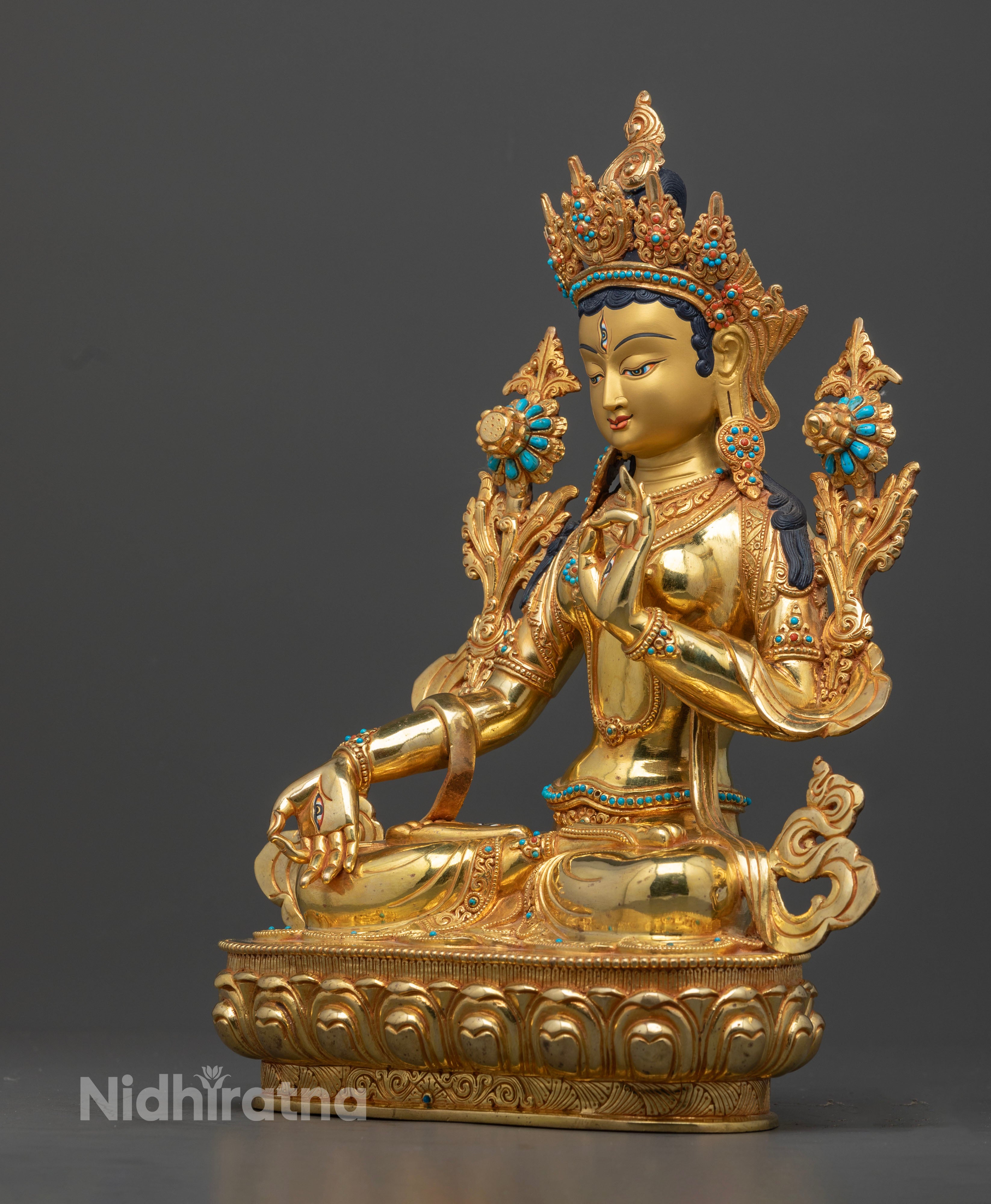 Buddhist White Tara Statue | Traditional Artwork
