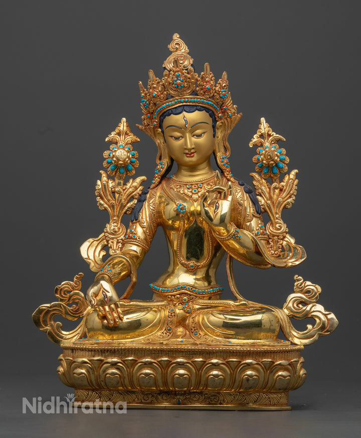 Buddhist White Tara Statue | Traditional Artwork