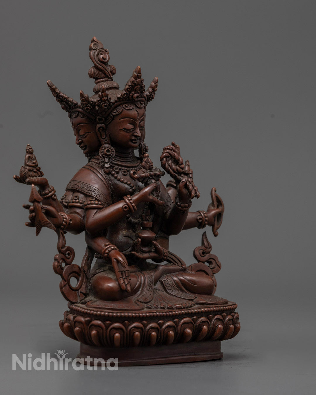 Tibetan Oxidized Namgyalma(Ushnishavijaya) Statue