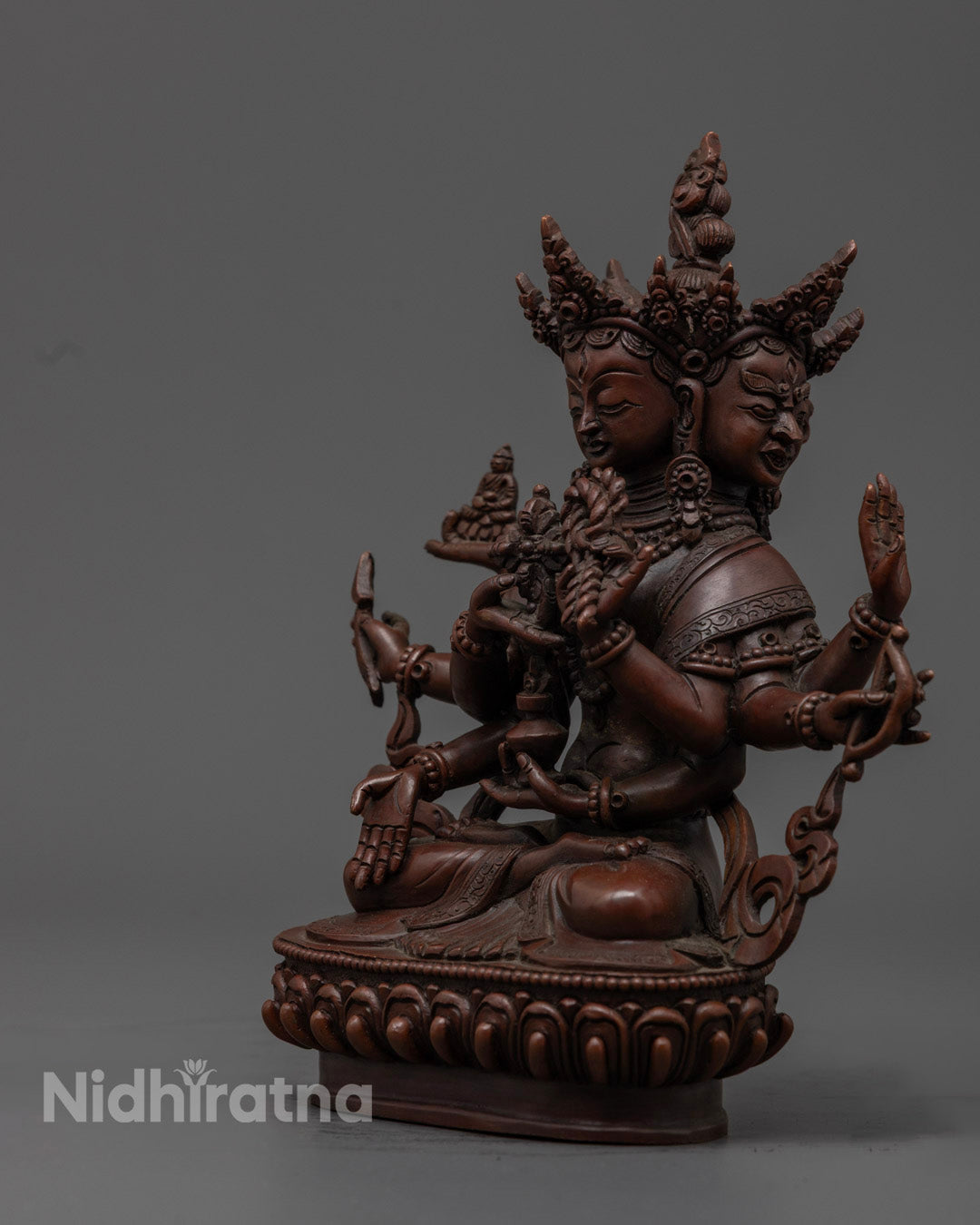 Tibetan Oxidized Namgyalma(Ushnishavijaya) Statue