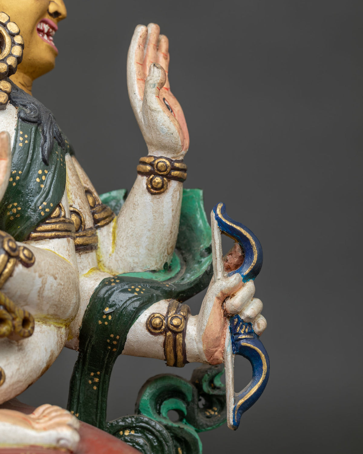 Colorful Ushnishavijaya Namgyalma Statue | Wooden Buddhist Sculpture
