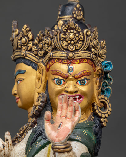 Colorful Ushnishavijaya Namgyalma Statue | Wooden Buddhist Sculpture