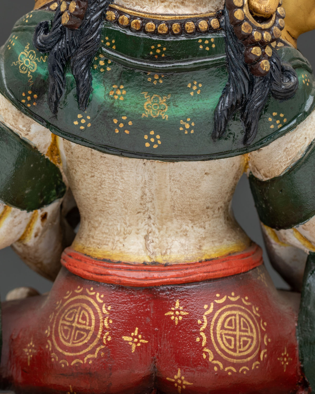 Colorful Ushnishavijaya Namgyalma Statue | Wooden Buddhist Sculpture