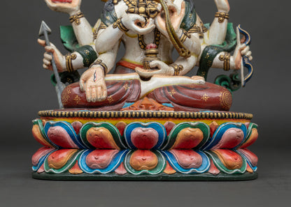 Colorful Ushnishavijaya Namgyalma Statue | Wooden Buddhist Sculpture