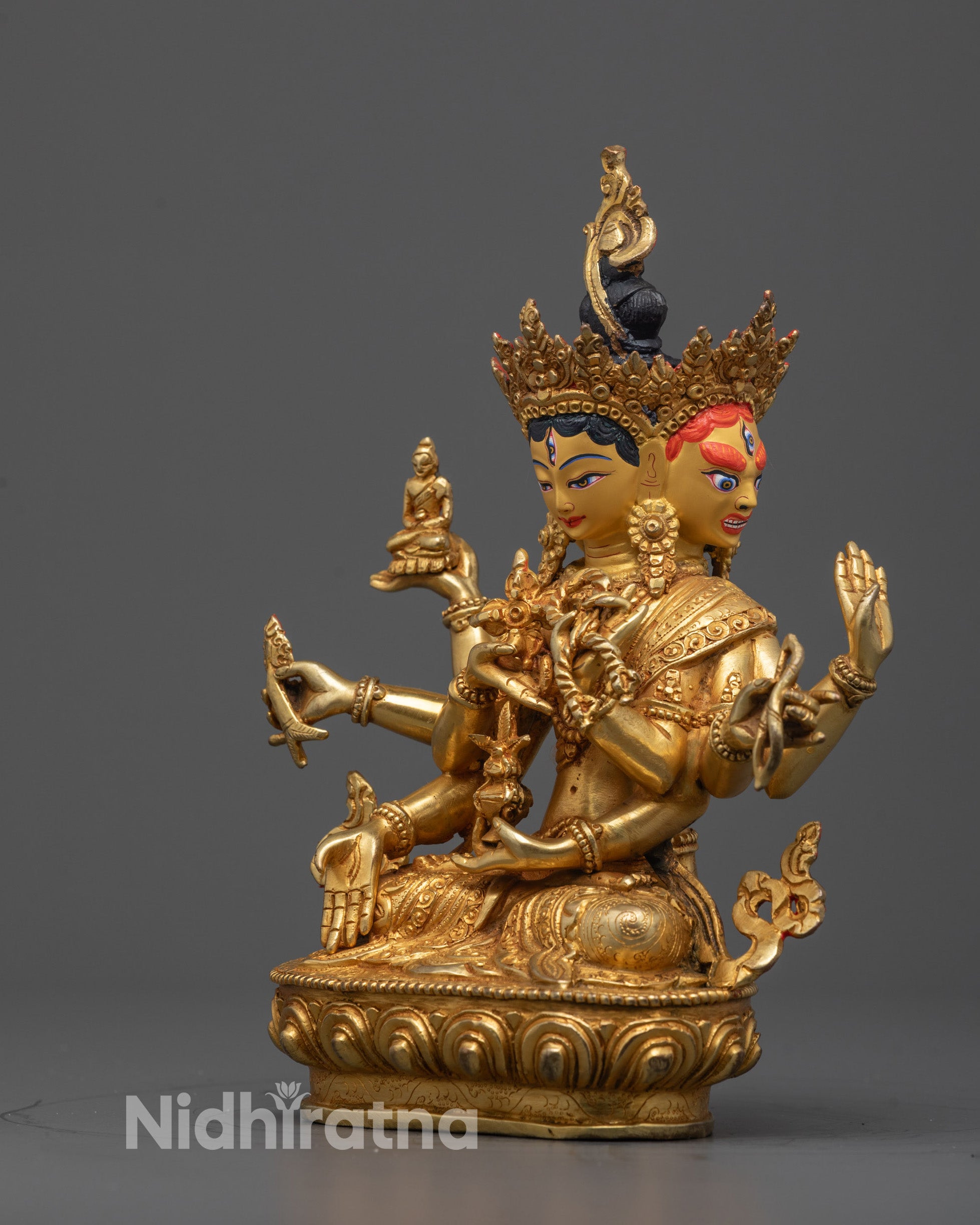 Namgyalma Sculpture | Three-Faced Goddess Handcrafted in Nepal