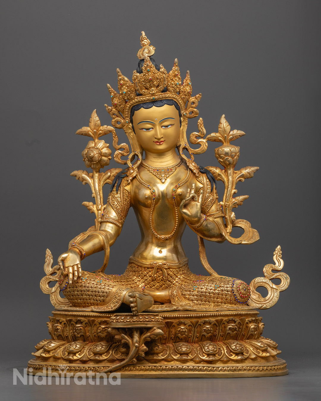 Nepal-Made Green Tara Statue | Traditional Lost Wax Buddhist Art