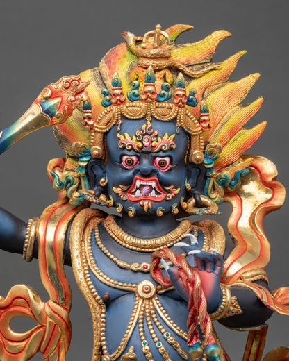 Nepalese Achala Statue detailed view with wrathful expression