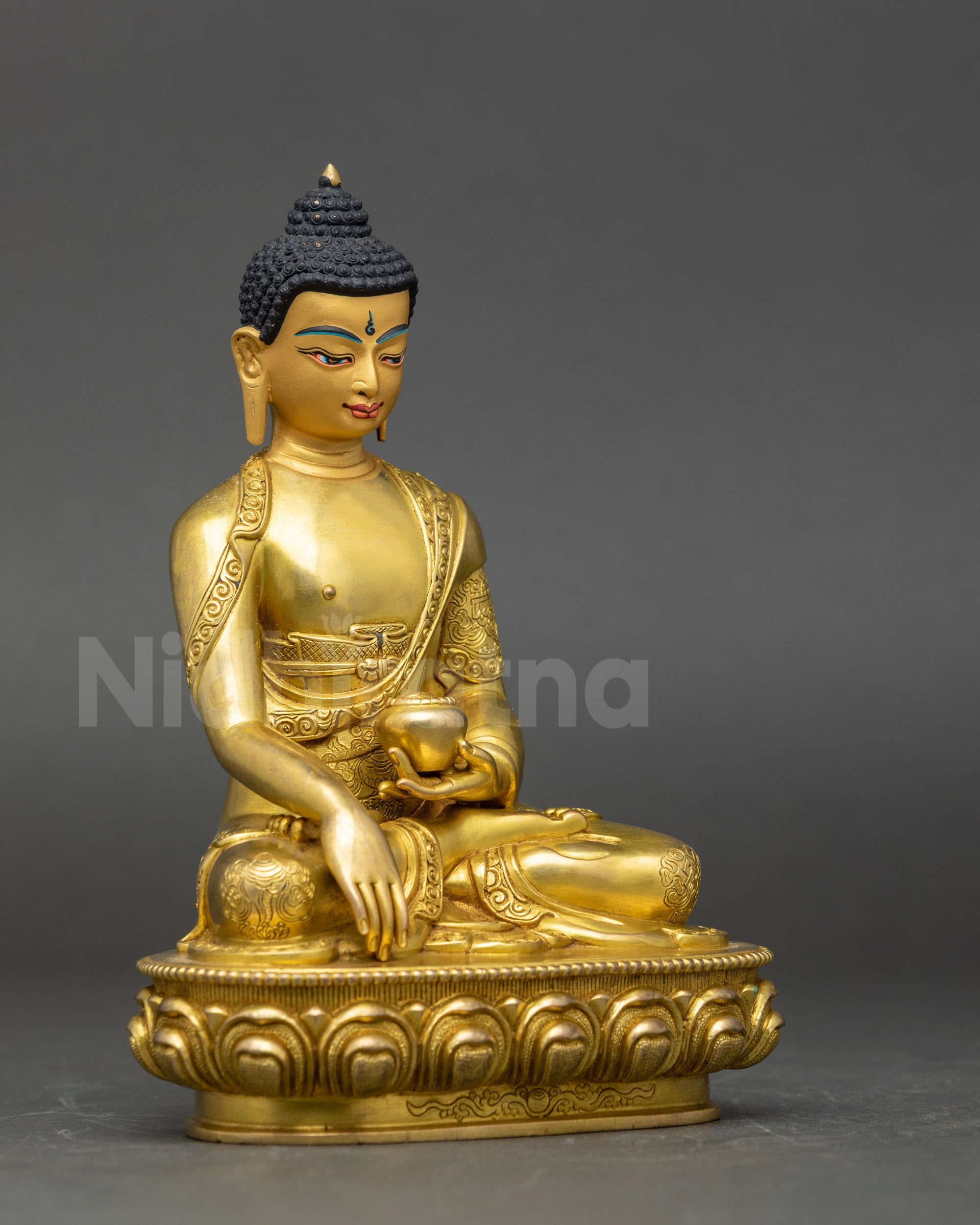 Nepalese Buddhist Shakya Thubpa statue for meditation and sacred space with lost wax casting craftsmanship