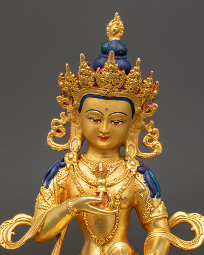 Nepalese Buddhist Vajrasattva statue with five-pointed crown