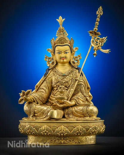 Nepalese Guru Rinpoche Statue | Hand-Carved in Nepal
