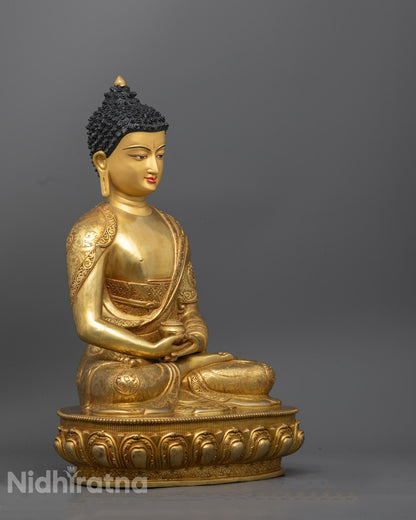 Nepalese Handcrafted Amitabha Statue – Pure Land Buddha for Meditation &amp; Sacred Spaces