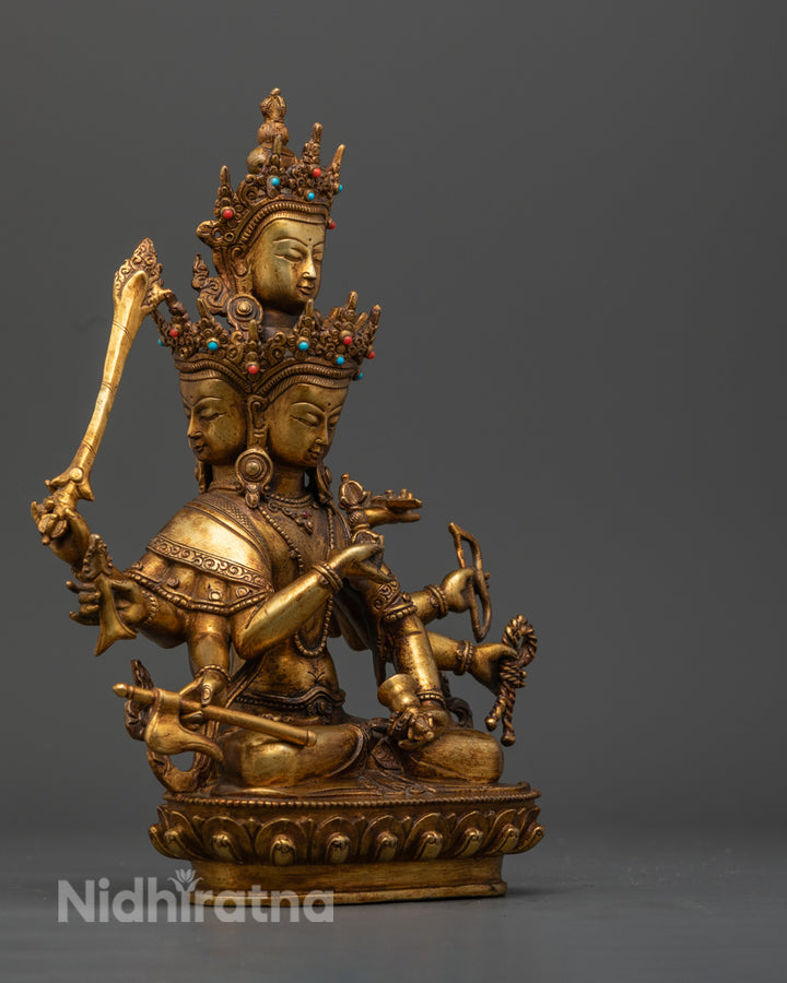 Sacred Maha Manjushri Statue | Authentic Tibetan Sculpture