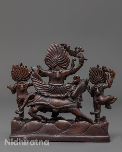 Palden Lhamo Statue | Oxidized Copper Sculpture of Fierce Deity