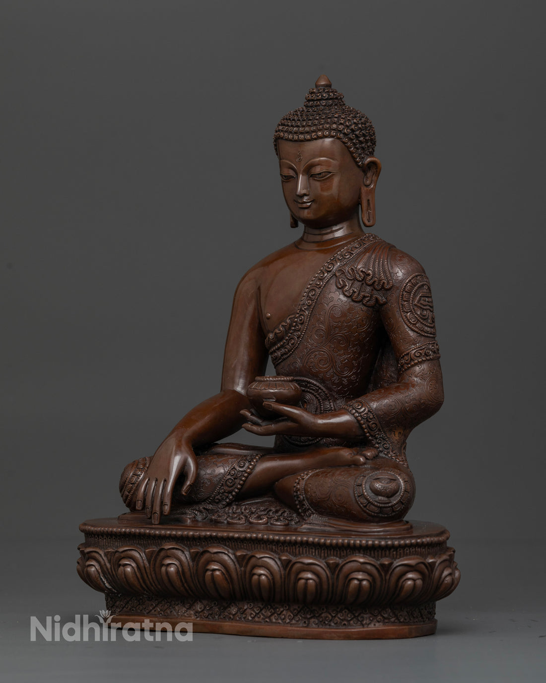 Handmade Full Oxidized Shakyamuni Buddha Statue