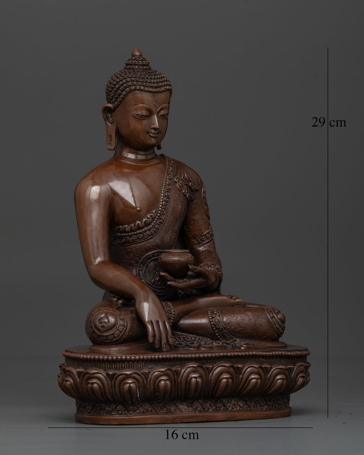 Handmade Full Oxidized Shakyamuni Buddha Statue