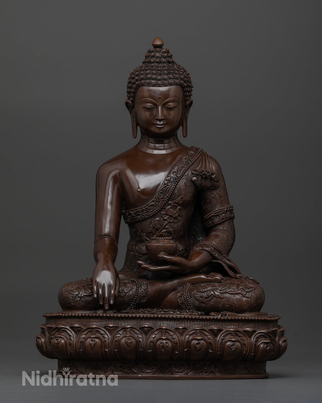 Authentic Oxidized Buddha Shakyamuni Statue