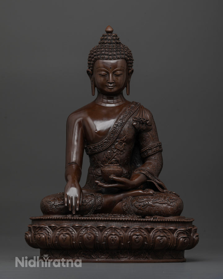 Authentic Oxidized Buddha Shakyamuni Statue