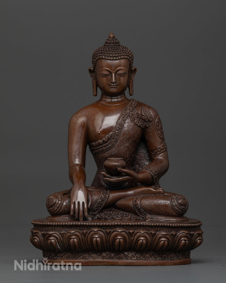 Handmade Full Oxidized Shakyamuni Buddha Statue