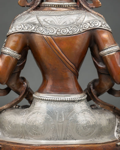 Oxidized Prajnaparamita Copper Statue – Perfection of Wisdom Sculpture
