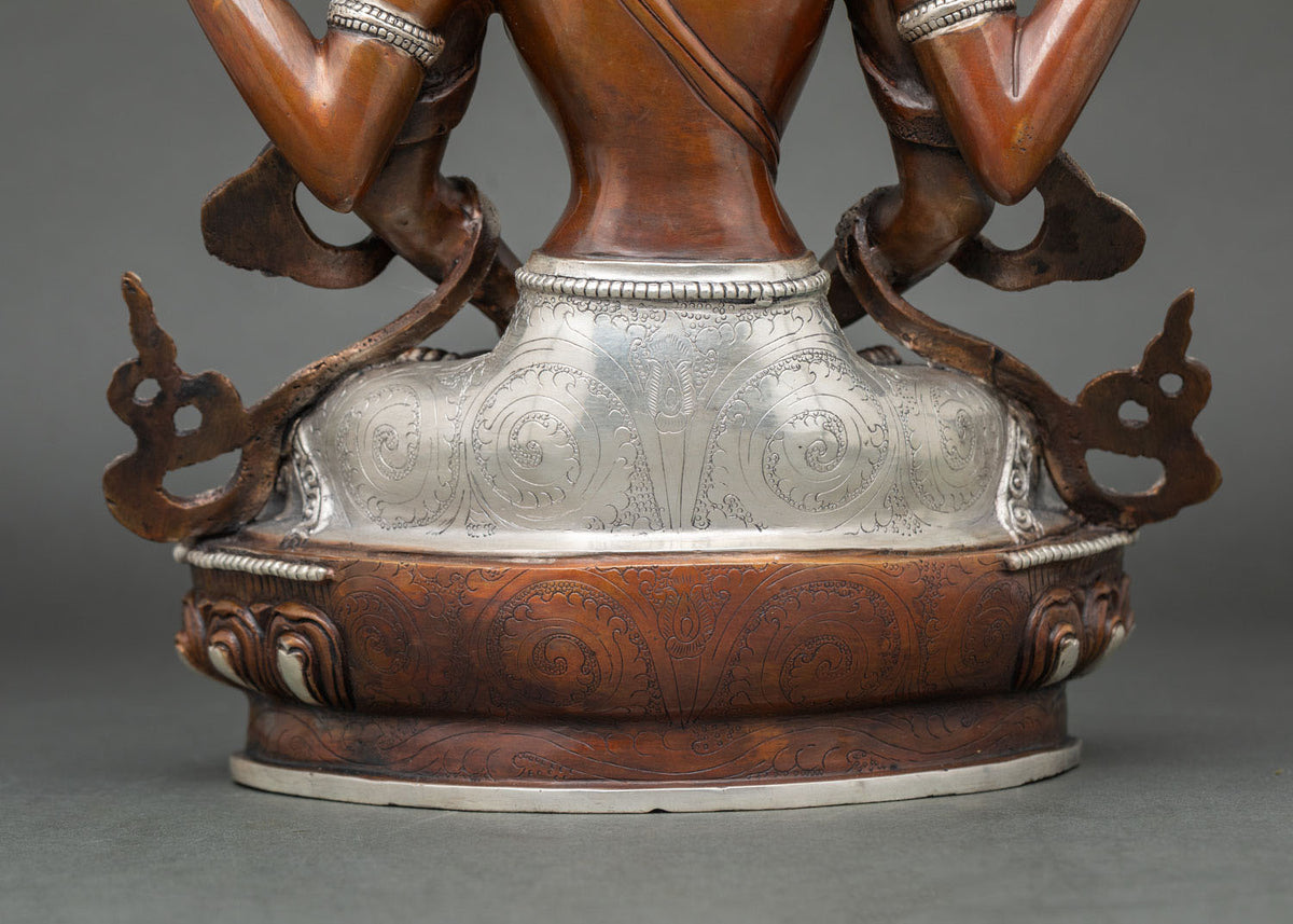 Oxidized Prajnaparamita Copper Statue – Perfection of Wisdom Sculpture