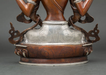 Oxidized Prajnaparamita Copper Statue – Perfection of Wisdom Sculpture