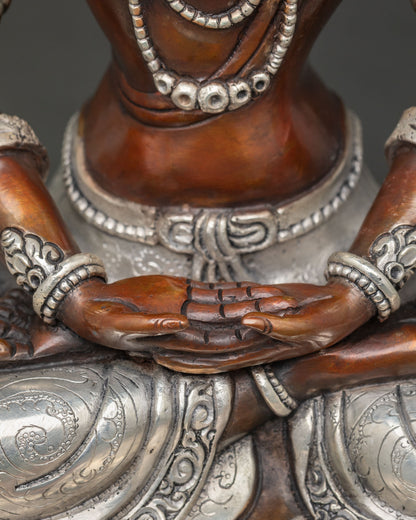 Oxidized Prajnaparamita Copper Statue – Perfection of Wisdom Sculpture