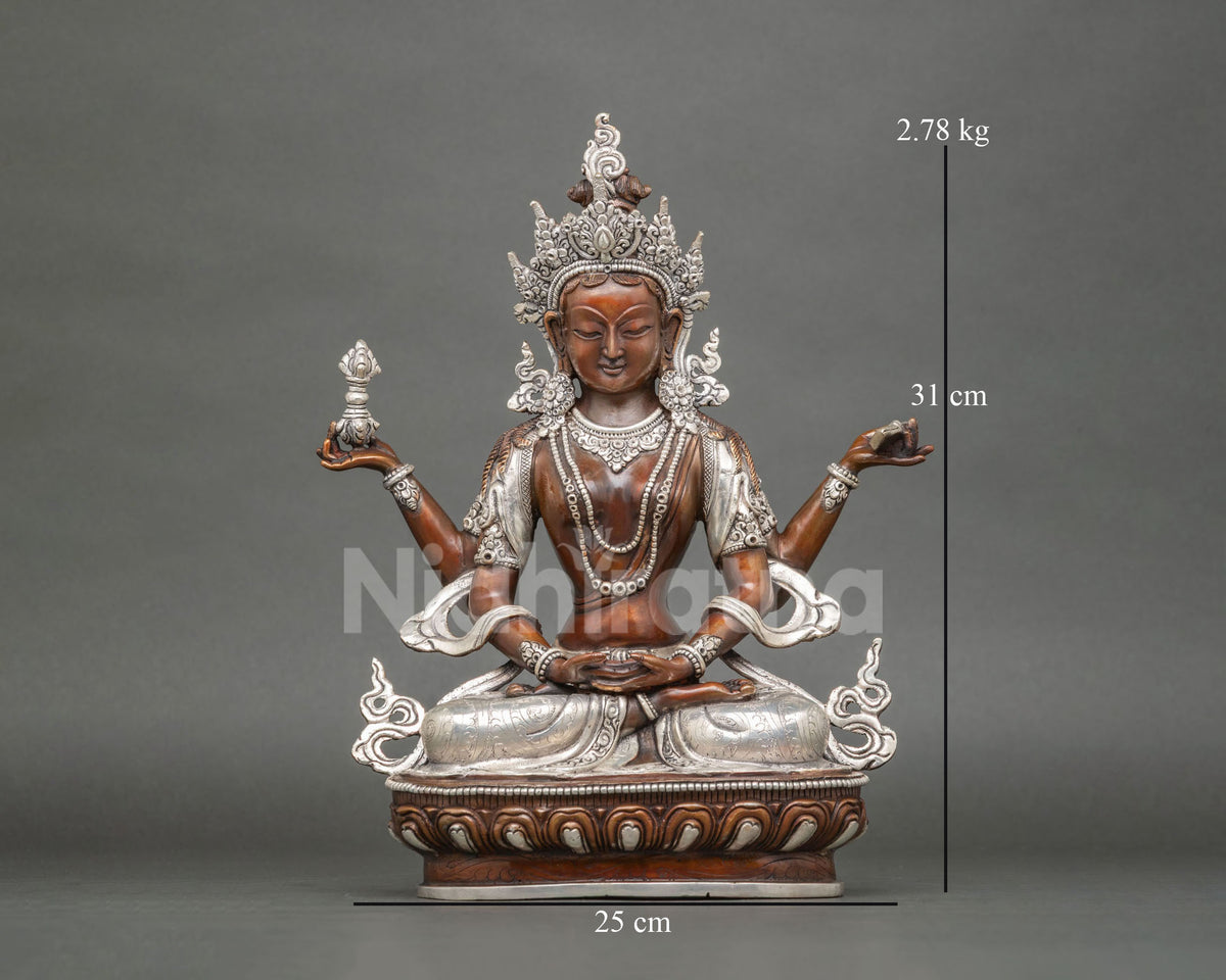 Oxidized Prajnaparamita Copper Statue – Perfection of Wisdom Sculpture