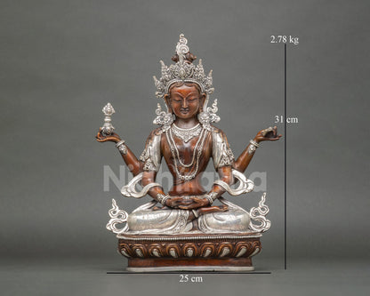 Oxidized Prajnaparamita Copper Statue – Perfection of Wisdom Sculpture